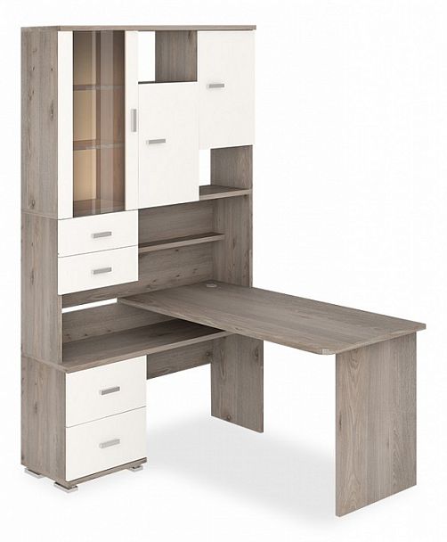 Стол компьютерный Домино Нельсон СР-620-140 Белый/Нельсон левый - Вид 1