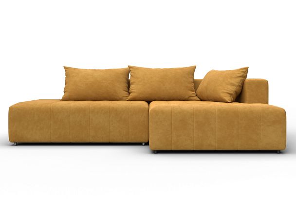 Диван угловой Лига-103 НПБ угол правый Велюр желтый - Вид 2
