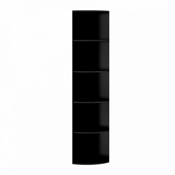 Стеллаж высокий угловой радиусный "Логистика" ПК-ЛОГ-СЖУ202Х35-В1-927 черный - Вид 1