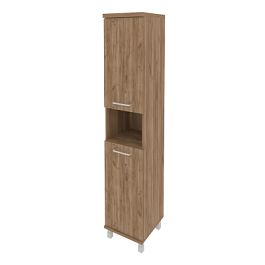 First Шкаф высокий узкий правы KSU-1.5 (R) Дуб табак 401*432*2060 - Фото предпросмотра