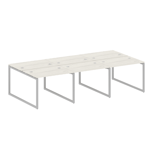 Metal System Quattro Р. ст. на 6 раб. места на О-образном м/к 40БО.СМ-6.1 Дуб наварра/Серый металл 3000*1475*750 - Вид 1