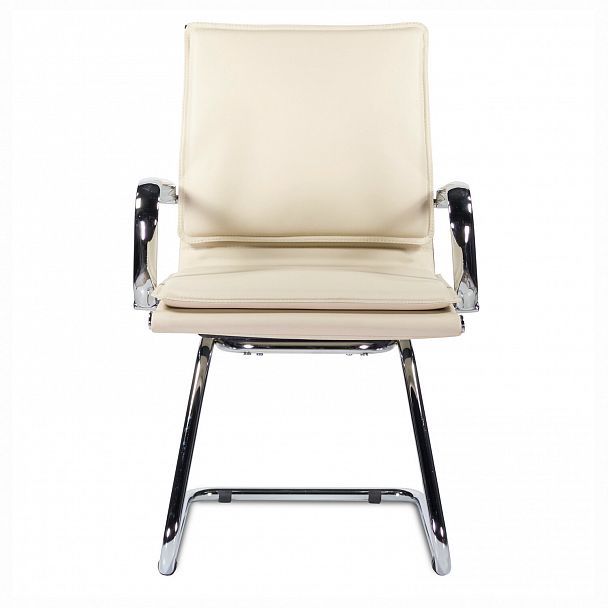 Кресло для приемных и переговорных BRABIX "Kayman CF-102", экокожа, хром, бежевое, 532573 - Вид 6