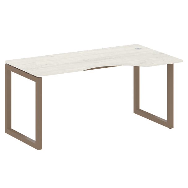 Metal System Quattro Стол криволинейный правый на О-образном м/к 50БО.СА-1 (R) Дуб наварра/Мокко металл 1600*900*750 - Вид 1