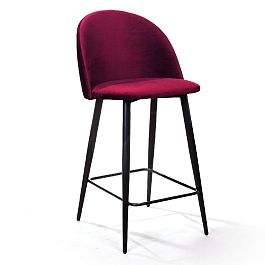 Стул полубарный Thomas, бархат красный 16 - Фото предпросмотра