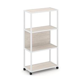 Shelf Mobile Стеллаж 4 уровня 1 секция VR.LT-STK-402.06 Денвер Светлый/Металл Белый 600*400*1523 - Фото предпросмотра