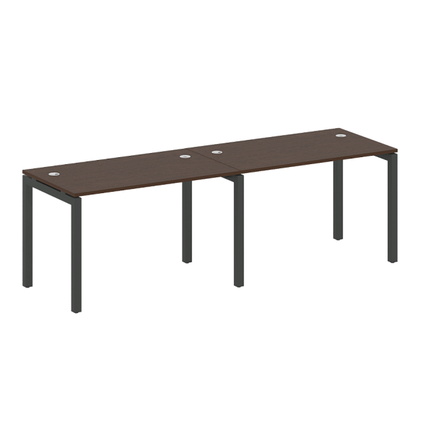 Metal System Quattro Р. ст. на 2 раб. места на П-образном м/к 50БП.СМ-2.2 Венге/Антрацит металл 2400*720*750 - Вид 1