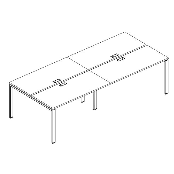 Станция 4х120 рабочая с металлокаркасом UNO A4 А4 Б1 170-2 БП натуральный дуб / металлокаркас серый - Вид 3