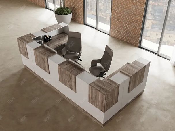 RTD081-120-MA ТАНДЕМ / TANDEM Стойка ресепшн 1-120 1200х700х1200 Дуб Маувелла - Вид 4