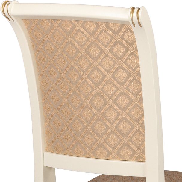 Комплект деревянных стульев с мягким сиденьем Арктос Слоновая кость с золотой патиной/Бежевый жаккард, 2 шт. - Вид 9