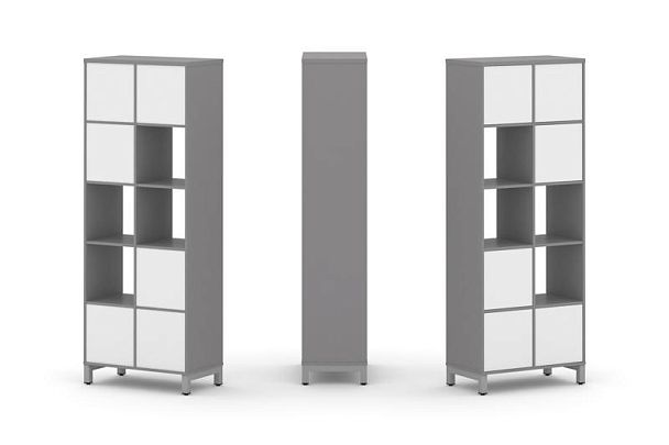 Стайл Проджект Набор стеллажа одностороннего, 5 ярусов SN.NS-521 Серый Пепел/Белый/Металл Серый 754* - Вид 1