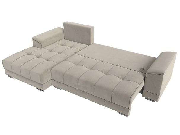 Угловой диван НордСтар левый угол Микровельвет бежевый - Вид 8