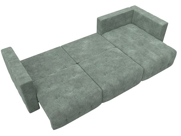 Диван угловой Лига-052 НПБ Лонг угол универсальный Велюр зеленый - Вид 9