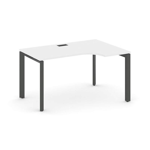 Style Project Next Стол рабочий эргономичный SN-59P.SPA-011(R) Белый/Металл Антрацит/Черный Заглушка 1380*700/980*750 - Вид 1