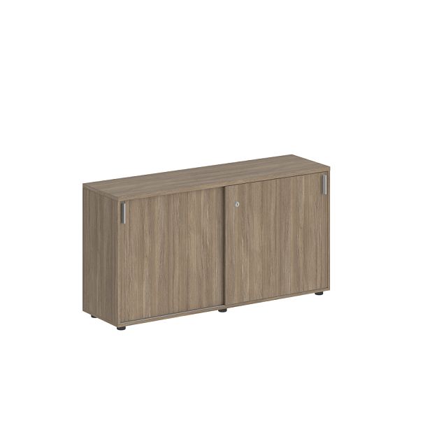 Шкаф-купе Sigma 1238х400х750 низкий, с замком / корпус: дуб темный, фасады: дуб темный - Вид 1