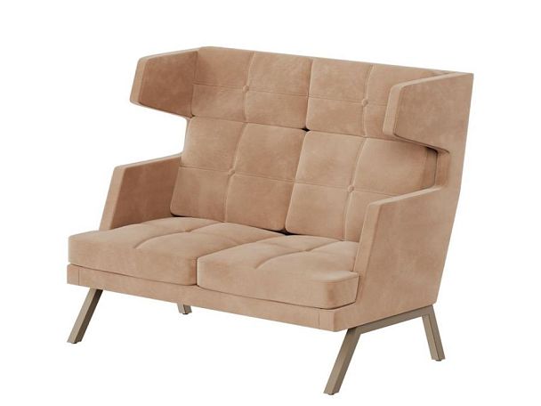 Aldo Диван двухместный высокий с декором из пуговиц ALDB-02 Timless 020/Металл Капучино 1430*960*118 - Вид 1