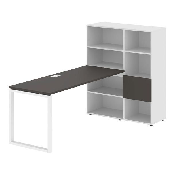 Стол-стеллаж EQRST 1117 Мокко/Белый/Белый 2190х1120х1355 EDIS - Вид 1