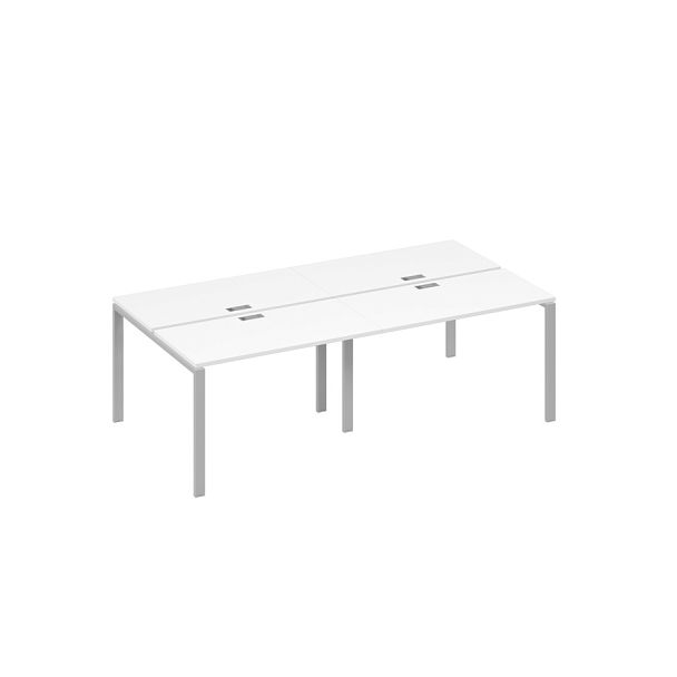 Станция 4х120 рабочая с металлокаркасом UNO A4 А4 Б1 170-2 БП белый премиум / металлокаркас серый - Вид 1