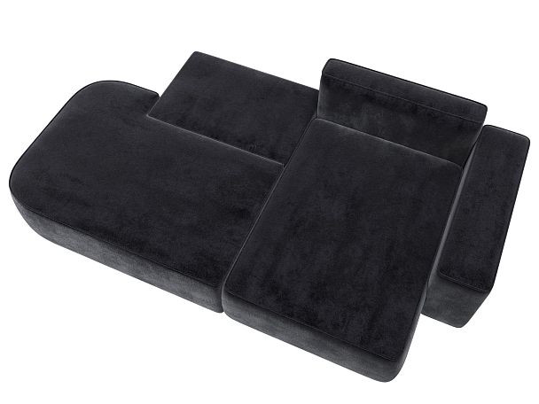 Диван угловой Лига-065 угол правый Велюр серый - Вид 8