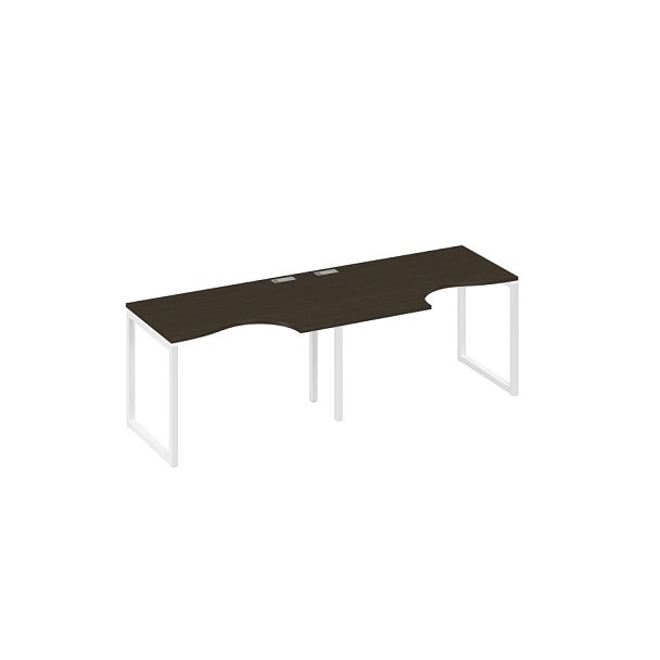 Рабочая станция столы Классика каркас QUATTRO (2х120) A4 А4 Б4 041-2 БП венге / металлокаркас белый - Вид 1