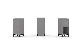 Стайл Проджект Набор стеллажа одностороннего, 2 яруса SN.NS-211 Серый Пепел/Металл Черный 387*400*88 - Фото предпросмотра