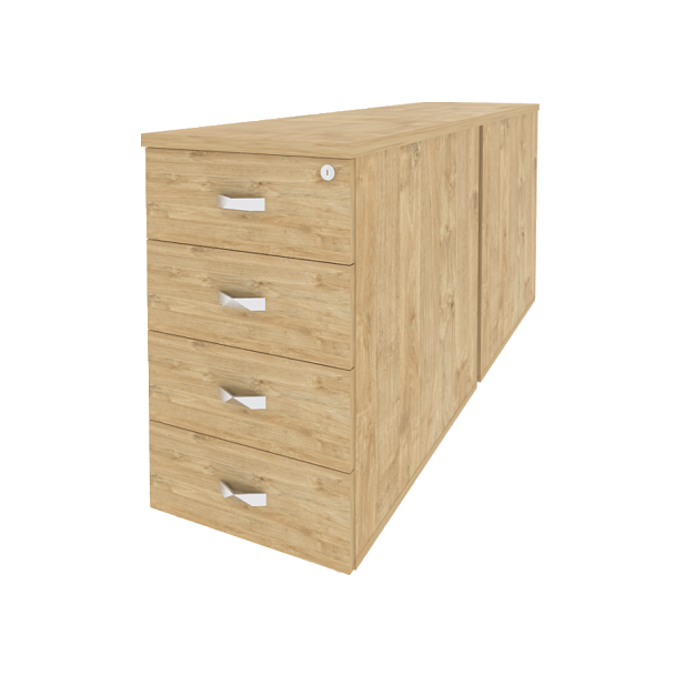 Onix Тумба двойная приставная/опорная O.TPO-2.8 Тиквуд светлый 432*1635*750 - Вид 1