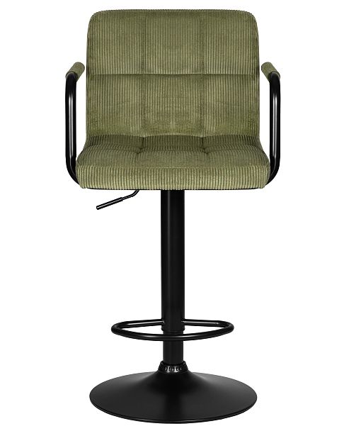 Стул барный DOBRIN KRUGER ARM BLACK (зеленый вельвет (LAR-E2041-7)) - Вид 6