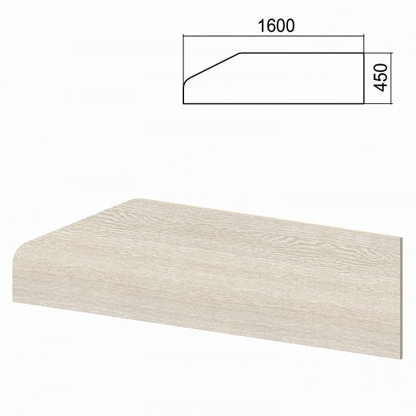 Экран-перегородка к столам "Арго", шириной 1600 мм, ясень шимо - Вид 1