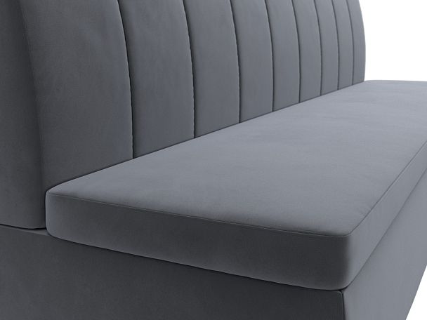 Кухонный прямой диван Кантри (полностью велюр серый) - Вид 4