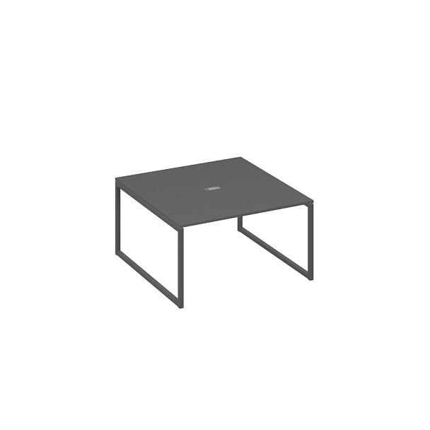 Переговорный стол 140 на металлокаркасе QUATTRO A4 А4 Б4 135 БП антрацит премиум / металлокаркас антрацит - Вид 1