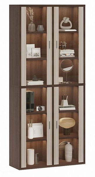 Шкаф-витрина Домино СУ(ш2в2)+4ФС Карамель/Шамони - Вид 2