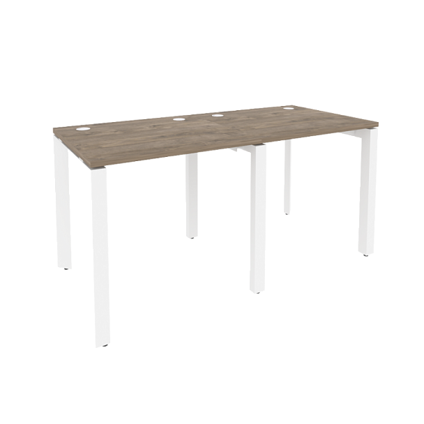 Onix Рабочая станция на П-образном м/к O.MP-RS-2.0.7 Тиквуд темный/Белый металл 1560*720*750 - Вид 1