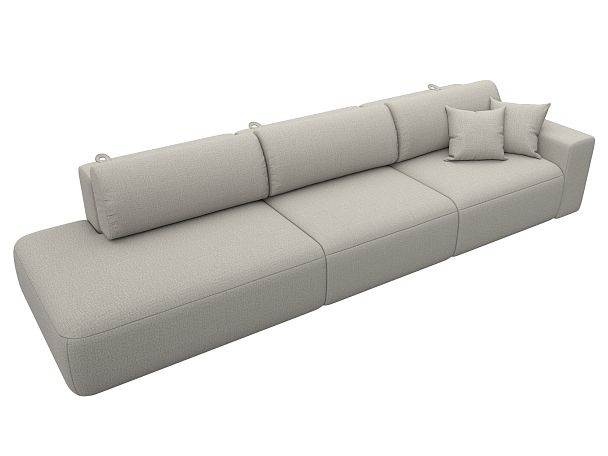 Диван прямой Лига-036 НПБ Модерн Лонг подлокотник справа Рогожка бежевый - Вид 5