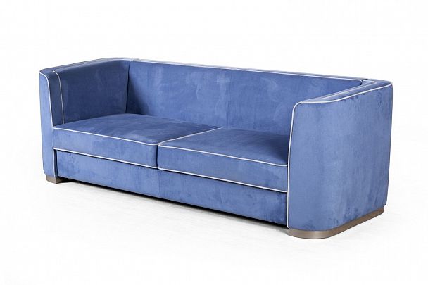 Komo диван-кровать трехместный, велюр синий - Вид 12