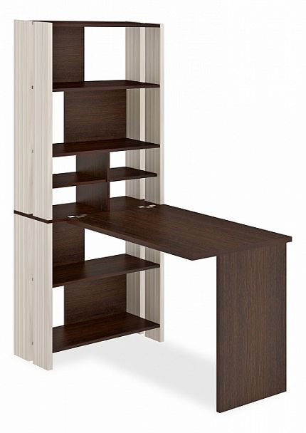 Стол компьютерный Домино Лайт СТЛ-ОВХ+С100Прям без тумбы Венге/Карамель - Вид 1