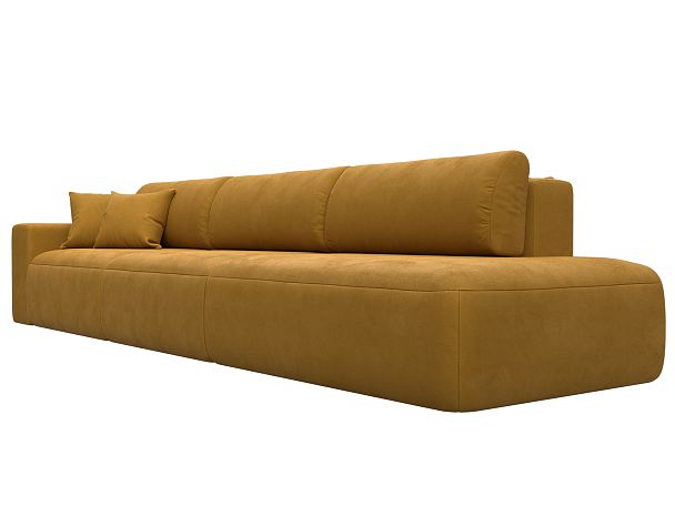 Диван прямой Лига-036 НПБ Модерн Лонг подлокотник слева Велюр желтый - Вид 3