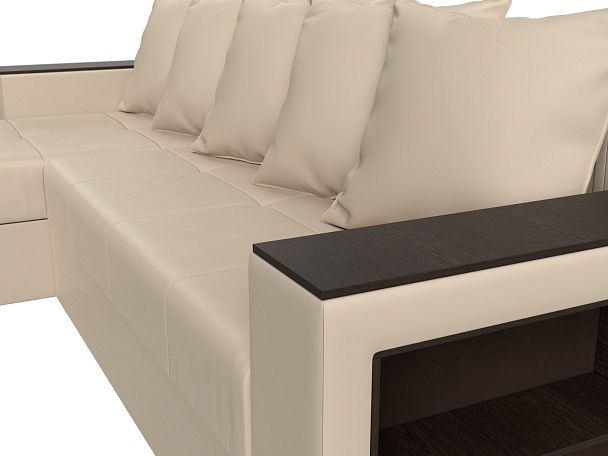 Диван угловой Дубай Лайт угол левый (полностью экокожа бежевая) - Вид 4