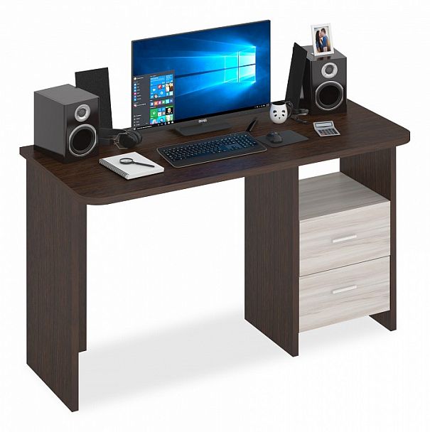 Стол письменный Домино Lite СКЛ-Прям130Р Венге/Карамель - Вид 1