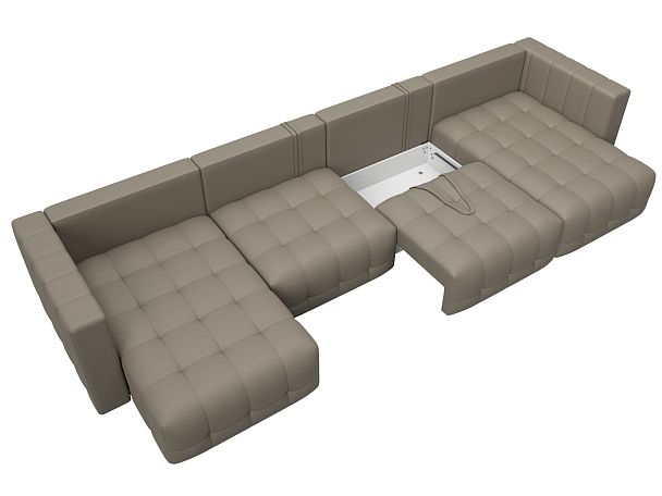 Диван П-образный Лига-052 НПБ Лонг Экокожа бежевый - Вид 7