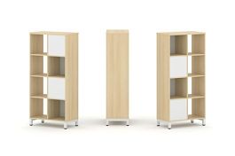 Стайл Проджект Набор стеллажа 2-х сторон., 4 яр. SN.NSD-421 Акация Лорка/Белый/Металл Белый 754*400* - Фото предпросмотра