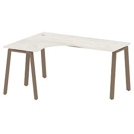 Metal System Стол криволинейный левый на А-образном м/к БА.СА-4 (L) Дуб наварра/Мокко металл 1600*1200*750 - Фото предпросмотра