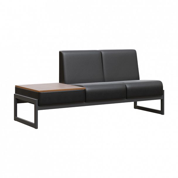Диван двухместный со столиком универсальный "MODULE" MD.D2-ST2 Черный+черный - Вид 3