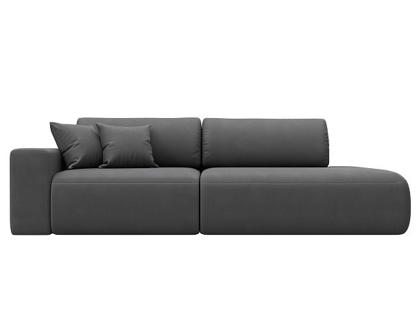 Диван прямой Лига-036 НПБ Модерн подлокотник слева Искусственная замша серый - Вид 2