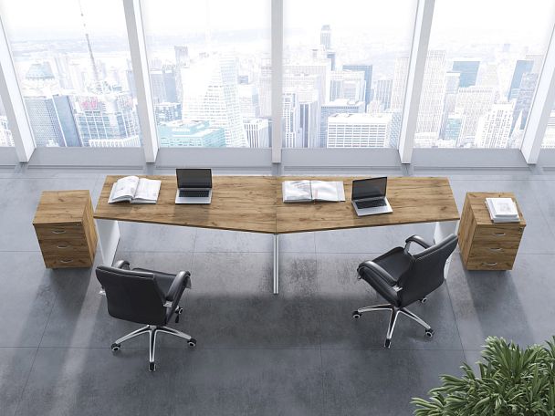 Стеллаж средний Tess 90x45x135 дуб шамони светлый - Вид 23