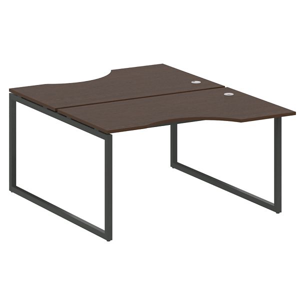 Metal System Quattro Р. ст. криволинейная на О-образном м/к 40БО.РАС-СА-2.2 Венге/Антрацит металл 1400*1835*750 - Вид 1