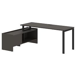 Стол с тумбой EUCT 19614 Мокко/Черный 1960х1400х750 EDIS - Фото предпросмотра
