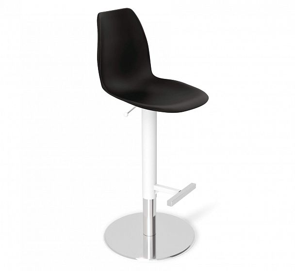 Стул барный Sheffilton SHT-ST29/S128 черный/хром/белый муар - Вид 2