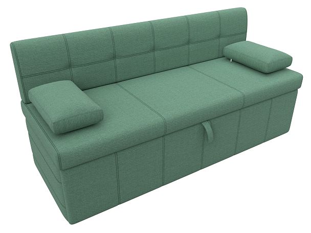 Диван кухонный прямой Лео Рогожка зеленый - Вид 5