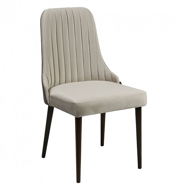 Стул Kongsberg, велюр Bella 09, спинка рогожка Saga brown, ножки старинный орех - Вид 2