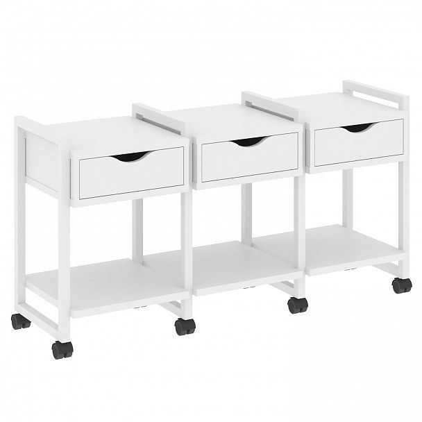Тумба на колесах наборная "Loft" VR.L-TN-4.K белый бриллиант/белый - Вид 1