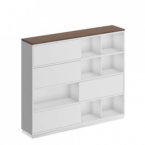 Шкаф-купе "City" СИ 301 дуб гладстоун/белый премиум/белый премиум - Вид 1